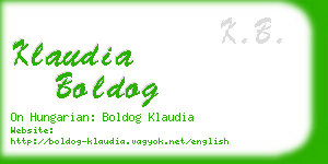 klaudia boldog business card